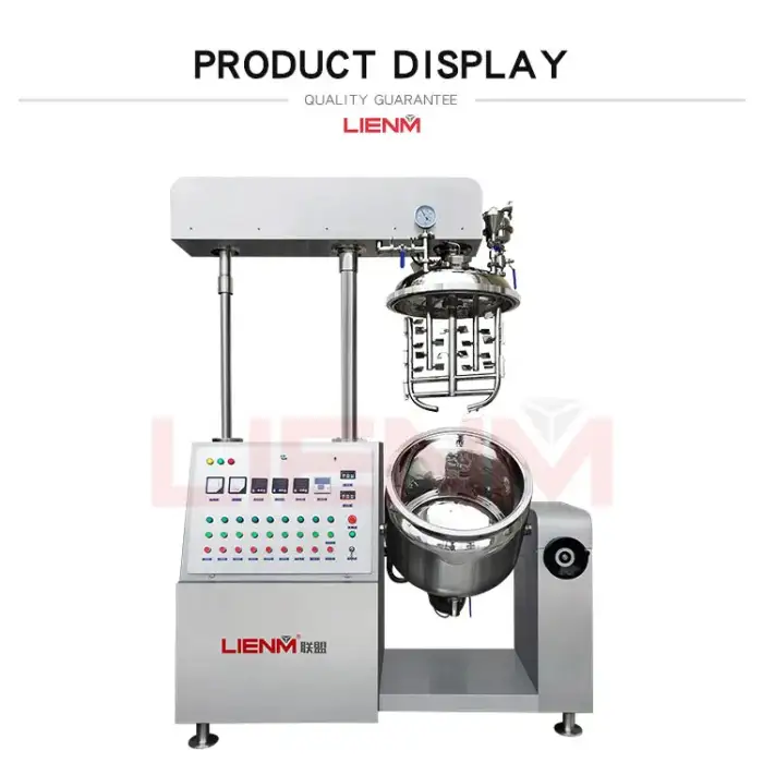 LIENM 500L Tilting internal and external Vacuum Cosmetic Homogenizing Emulsifying Mixer Machine