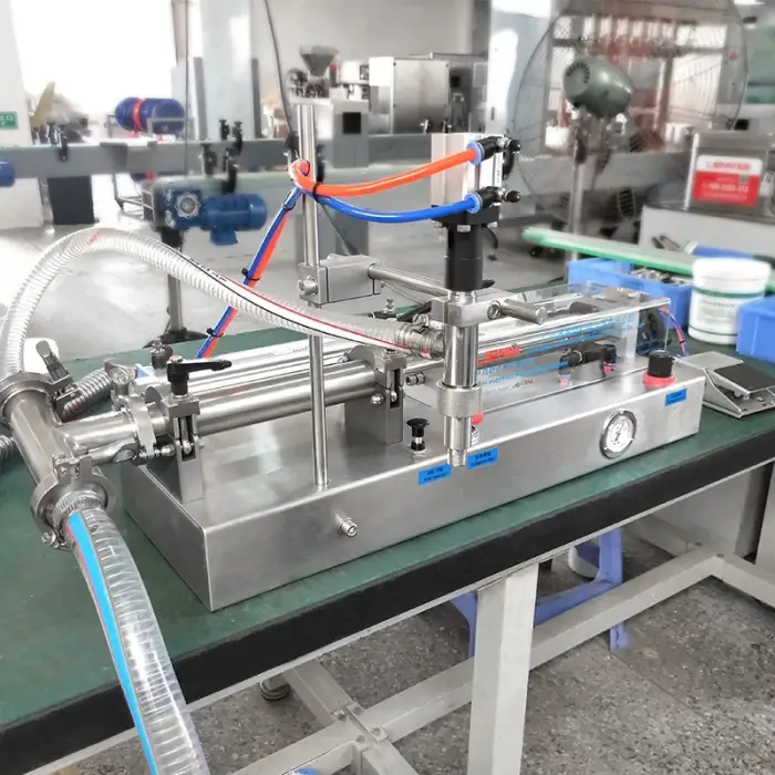 semi automatic horizontal liquid and cream paste filler double functional pneumatic small business machine filling machine