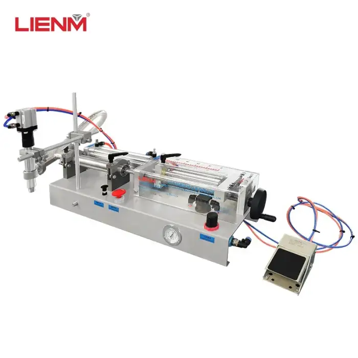 semi automatic horizontal liquid and cream paste filler double functional pneumatic small business machine filling machine