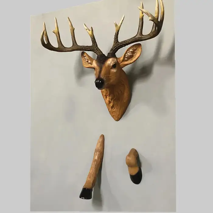 Nordic resin Deer wall hanging sculpture fiberglass statue for home decor