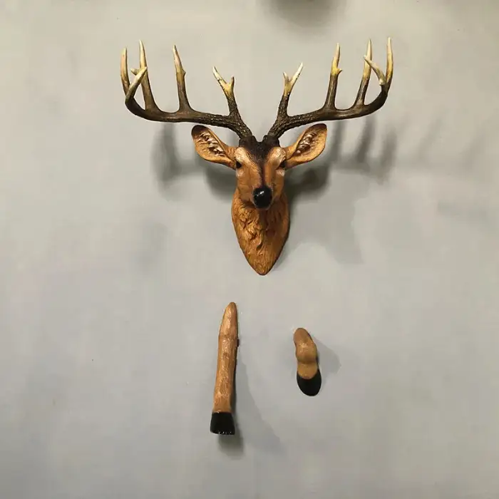 Nordic resin Deer wall hanging sculpture fiberglass statue for home decor