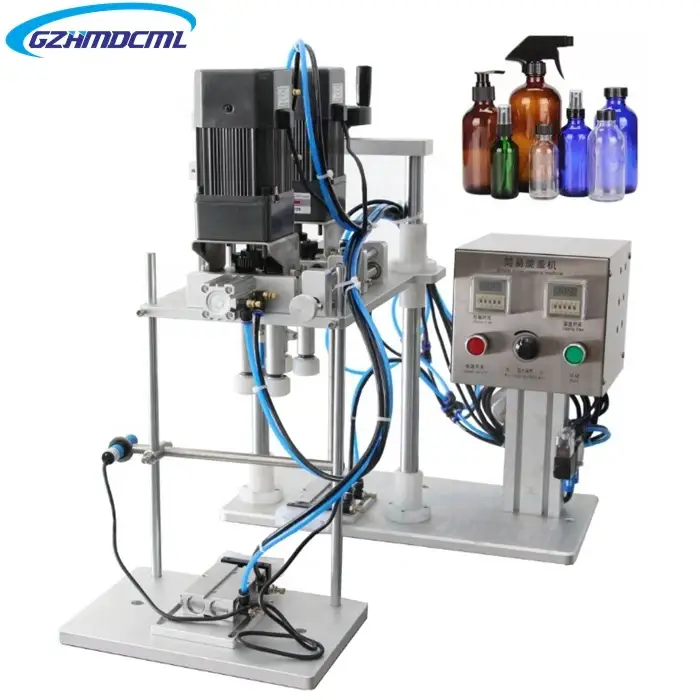 Semi auto simple auto capping machine with conveyor