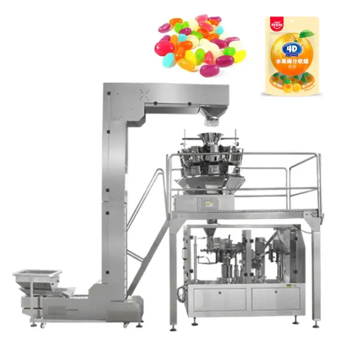 Top quality grain nuts packing machine fully automatic multihead weigher premade pouch zip lock bag packing machine