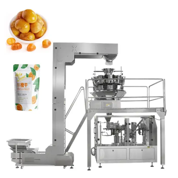 Top quality grain nuts packing machine fully automatic multihead weigher premade pouch zip lock bag packing machine