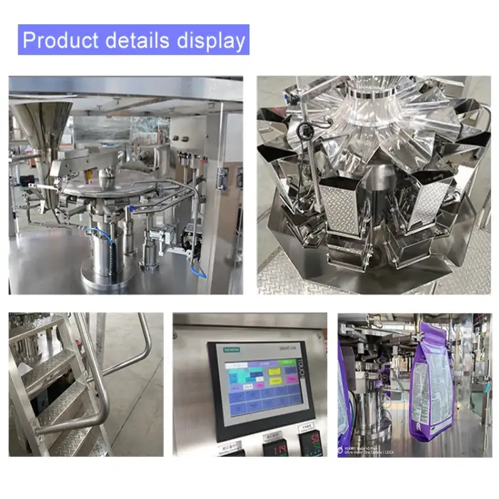 Top quality grain nuts packing machine fully automatic multihead weigher premade pouch zip lock bag packing machine