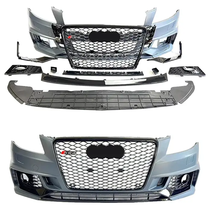 A4 B8 Body Kit Upgrade to B9 Style RS4 Front Bumper with Grille for Audi RS4 B8 Car Bodykit 2008-2012