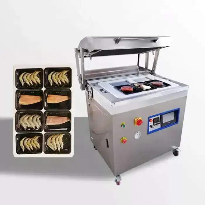 Automatic Tray Sealing Vacuum Skin Packaging Machine For Food Meat