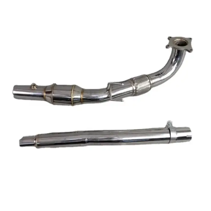 Car racing parts polish exhaust pipe downpipe for VW golf r r20 4wd exhaust system