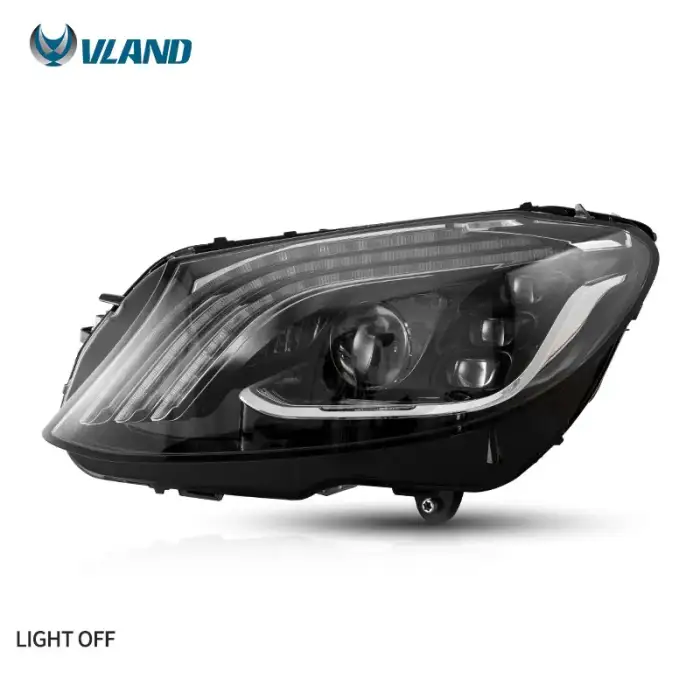 VLAND LED Headlight  C-Class W205 2015-2020 Accessories Body Kit Auto Parts Sequential Synth Bodykit for Mercedes-Benz