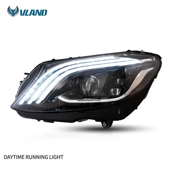 VLAND LED Headlight  C-Class W205 2015-2020 Accessories Body Kit Auto Parts Sequential Synth Bodykit for Mercedes-Benz