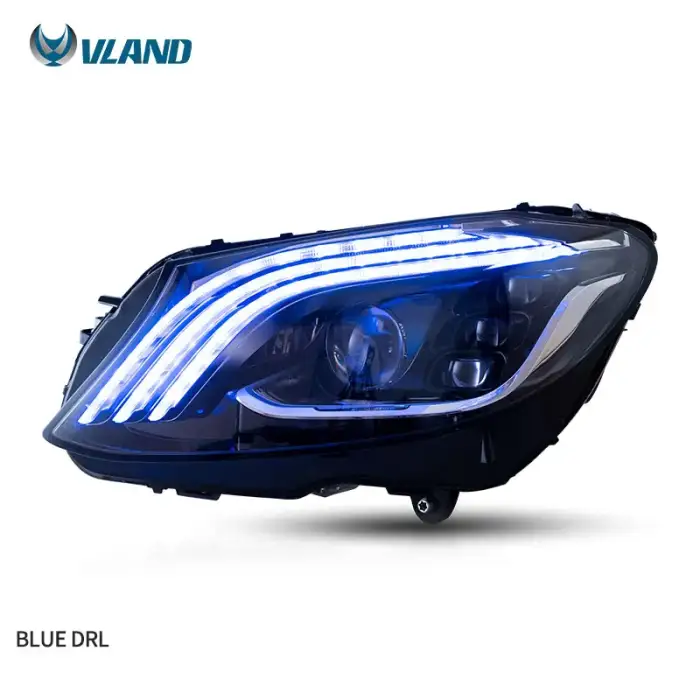 VLAND LED Headlight  C-Class W205 2015-2020 Accessories Body Kit Auto Parts Sequential Synth Bodykit for Mercedes-Benz