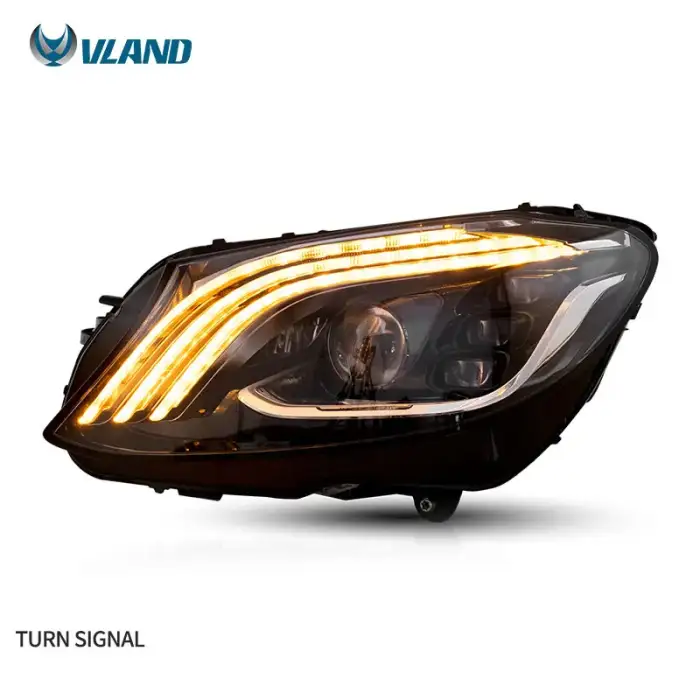 VLAND LED Headlight  C-Class W205 2015-2020 Accessories Body Kit Auto Parts Sequential Synth Bodykit for Mercedes-Benz