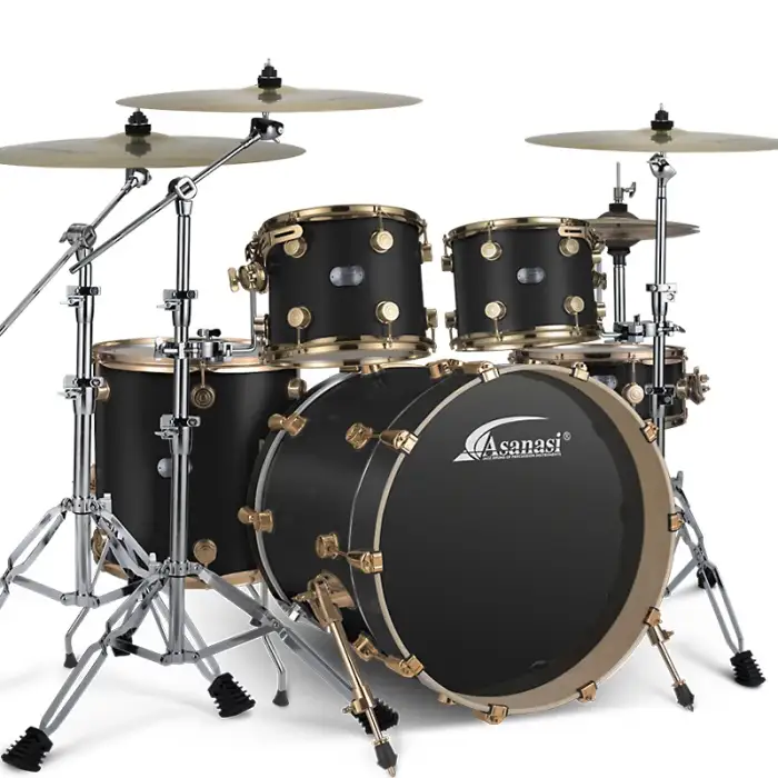 Acoustic drum set Jazz drum black gold series REMO head drum kit