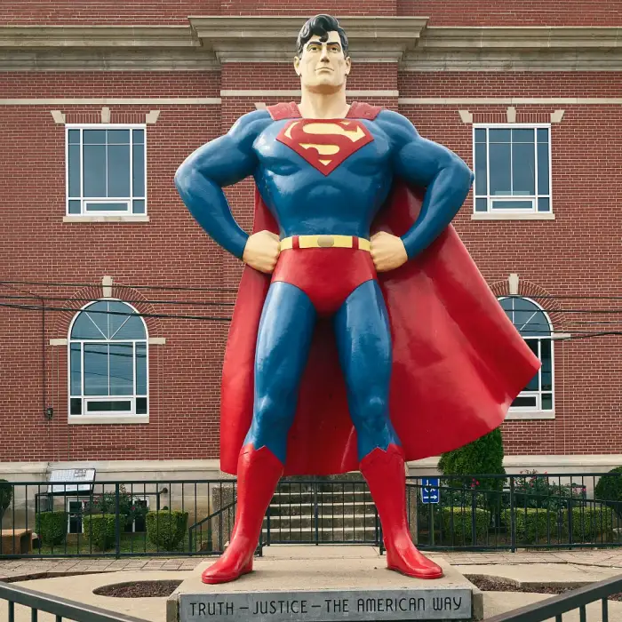 Super Hero Life Size Superman Statue Fiberglass Superman Sculpture