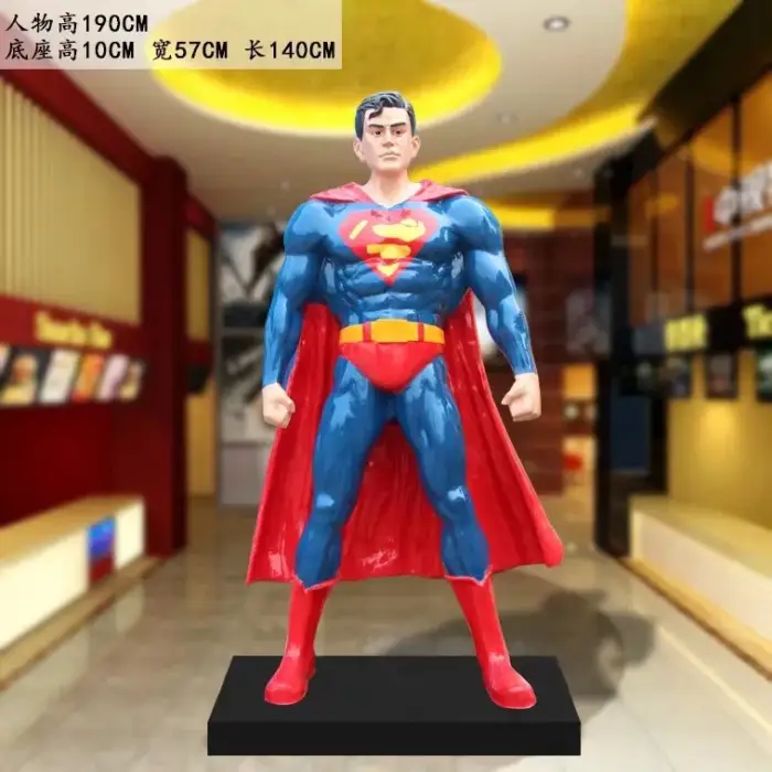 Super Hero Life Size Superman Statue Fiberglass Superman Sculpture