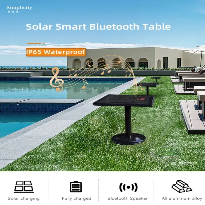 Multifunctional USB Wireless Phone Charging Smart Wifi Solar Garden Table