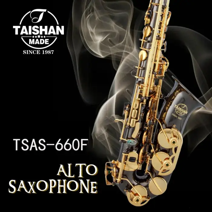 Black Nickel Alto Saxophone with Eb Tone Brass Body Musical Instrument