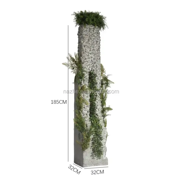 Modern Artificial Plants Garden Decoration Flowers Inserted Hotel Courtyard Villa Park Fiberglass Pots Plant Set