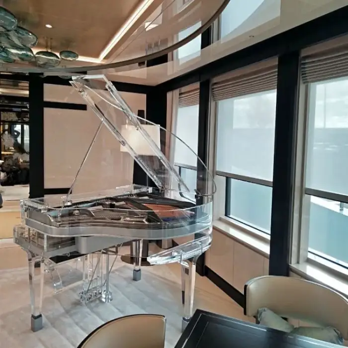 Transparent Crystal Acrylic Grand Piano with Bench Made from High Quality Acrylic Sheets