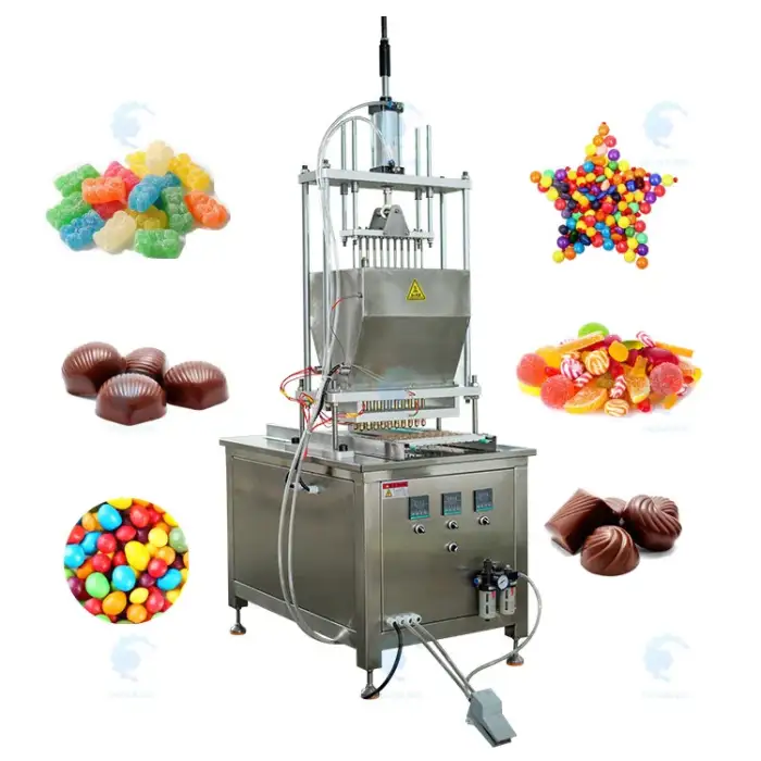 Toffee Lollipop Jelly Sweet Manufacture Soft Candy Make Mini Small Chocolate Depositor Machine