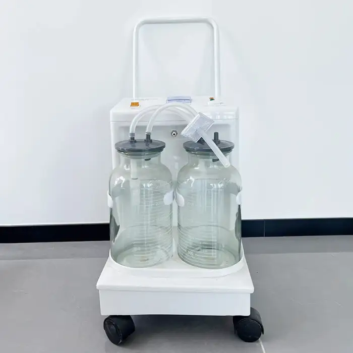 Mn-SM003 Hospital Surgical Portable Suction Units With Two Glasses Bottles