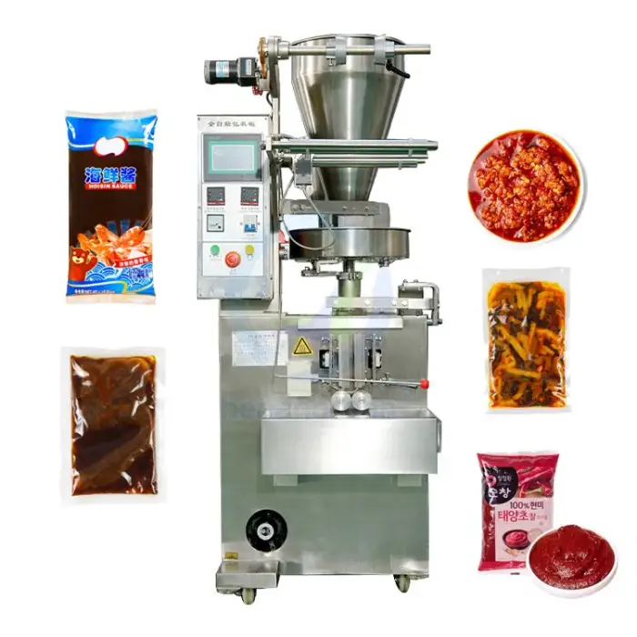 Automatic Small Scale Liquid Water Sauce Soya Oil Honey Sachet 100g Pouch Package Machine for Vacuum