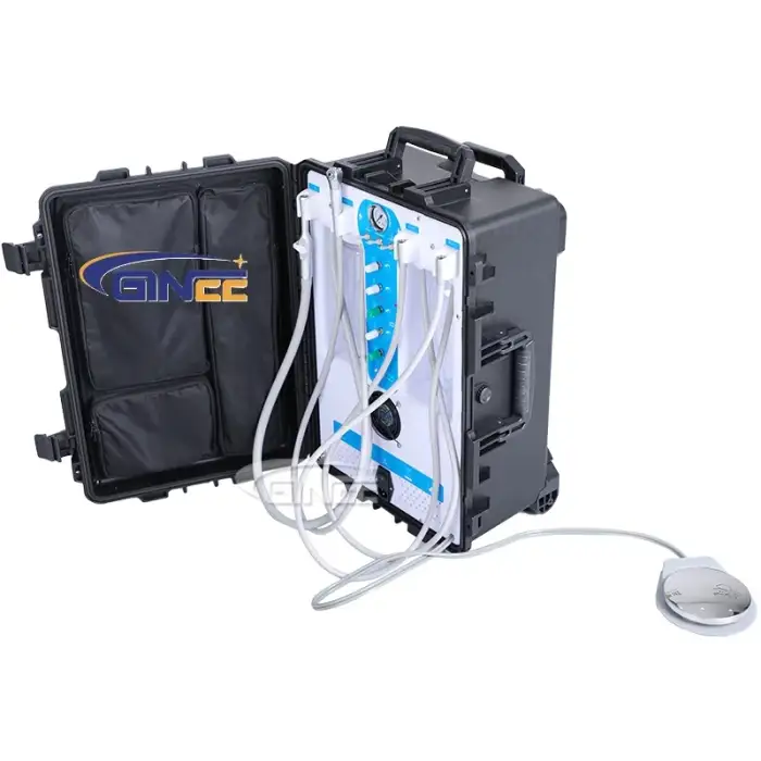 Ginee Medical  Clinic Dental Equipment Portable Mobile Suction Unit Machine With Air Compressor