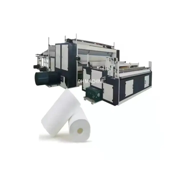 Kitchen Towel Toilet Tissue Paper Roll Product Making Machine with Single Roll Packing Machine