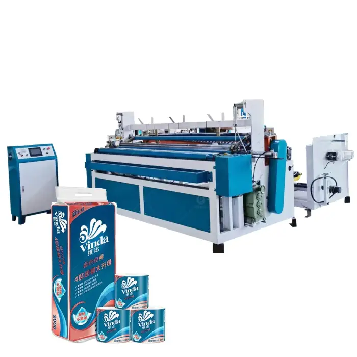 Automatic toilet tissue paper roll production line manufacturing machines