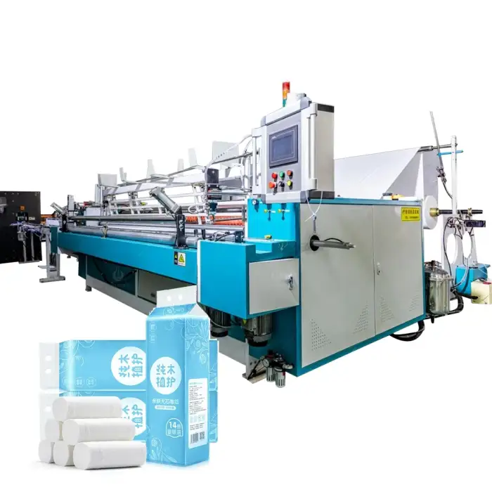 Automatic toilet tissue paper roll production line manufacturing machines