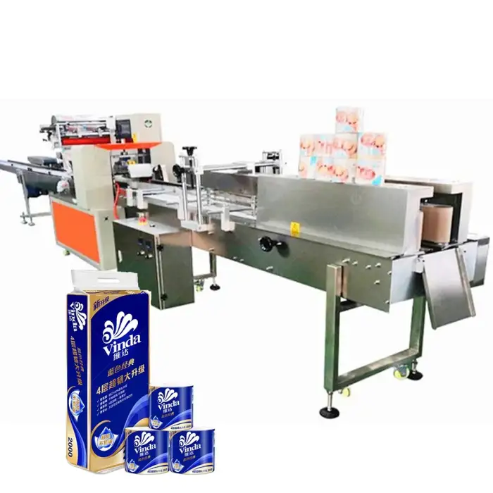 Automatic toilet tissue paper roll production line manufacturing machines