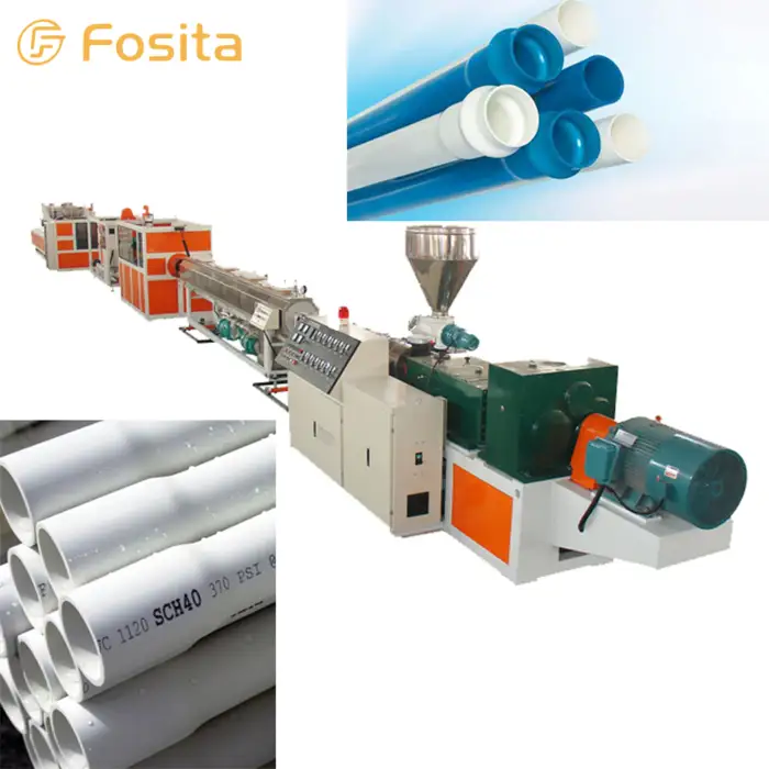 Fosita Automatic PVC Electric Conduit Pipe Making Machine PVC Plastic Extruder Price Production Line Machinery