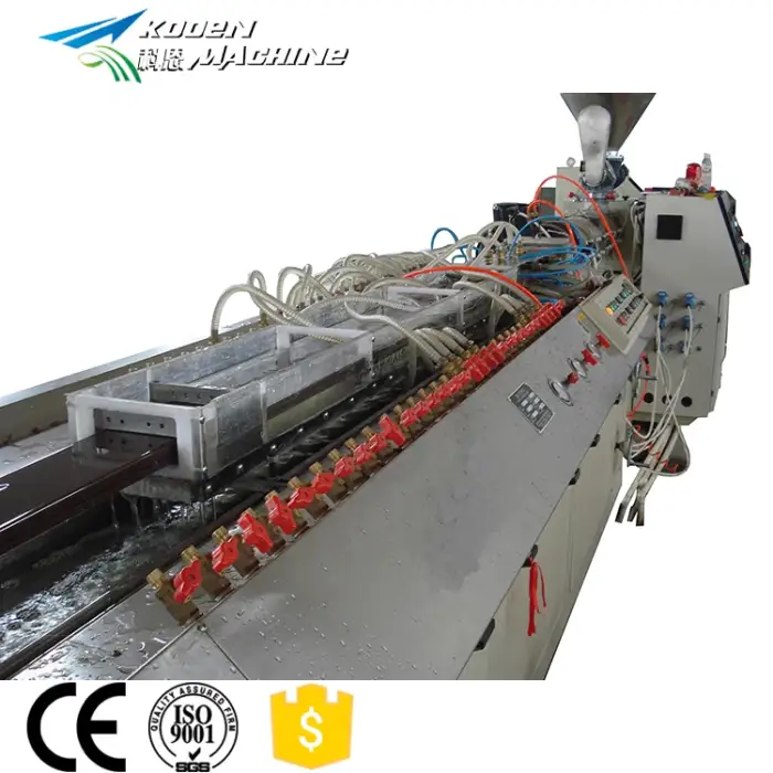 Plastic pvc or upvc pp pe wood plastic composite extruder wpc decking machine  profile extrusion production wpc decking line