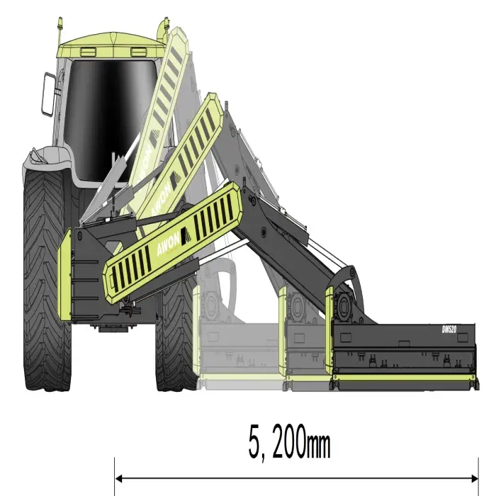 AWON DM520 hydraulic flail mowers for tractor 140-180HP