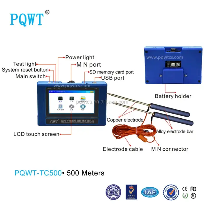 PQWT TC500 One Key Mapping deep underground water detector