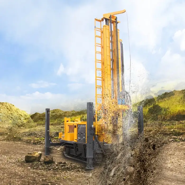 Hengwang 600m 500m 400m track mounted deep borehole water well drilling rig machine for sale