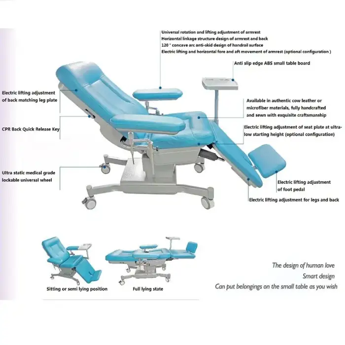 Dialysis Chair LV-B130D ospital Electric Blood Collection Chair Patient Use Donation Dialysis Chair Adjustable Transfusion