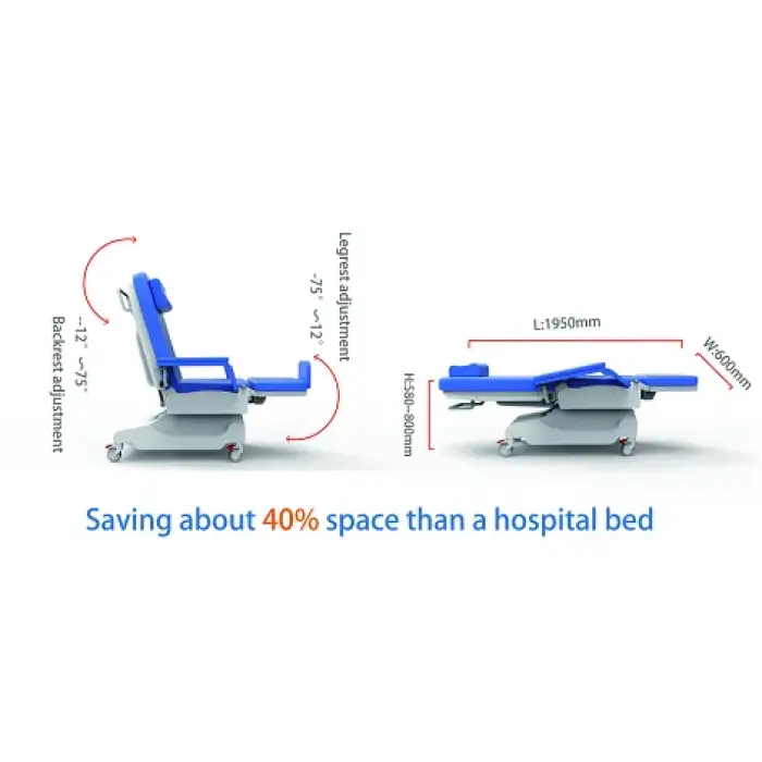 Hospital Electric Chemotherapy Infusion Blood Collection Chair Phlebotomy Donation Collection Electric Hemodialysis blood Chair