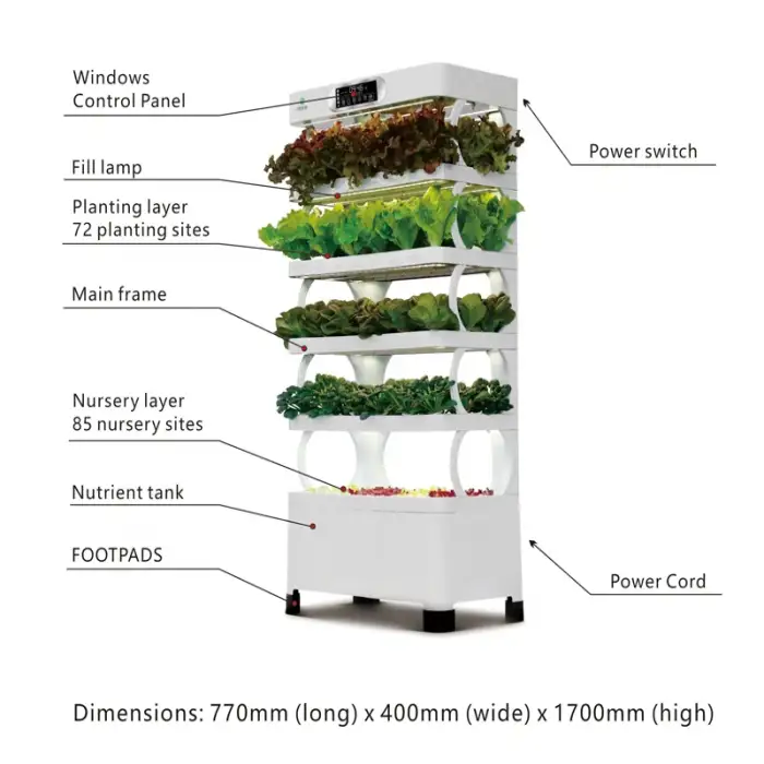 indoor home smart herb garden Intelligent microgreens aquaponics aeroponic vertical hydroponic Kit hydroponics growing system