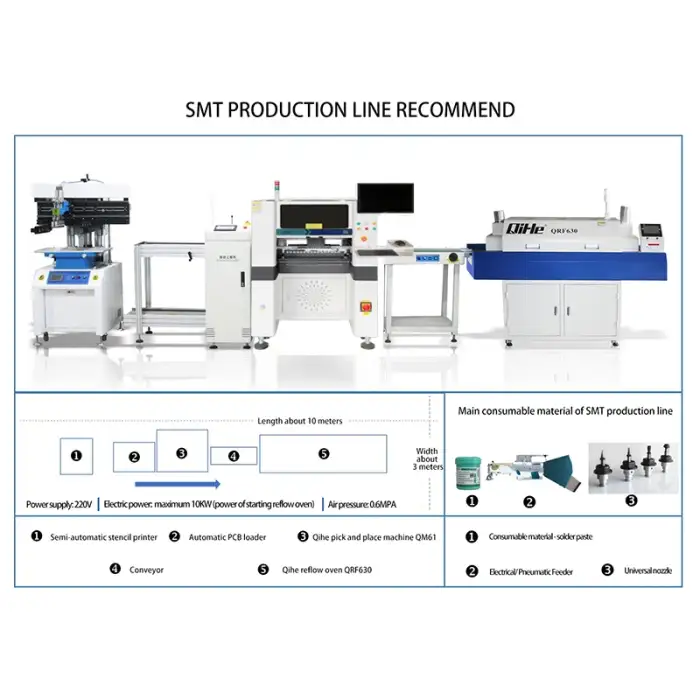 Qihe 8 Placement Head Full Automatic SMT Production Line QM81 LED Assembly Machine Price Pick and Place Machine Q8