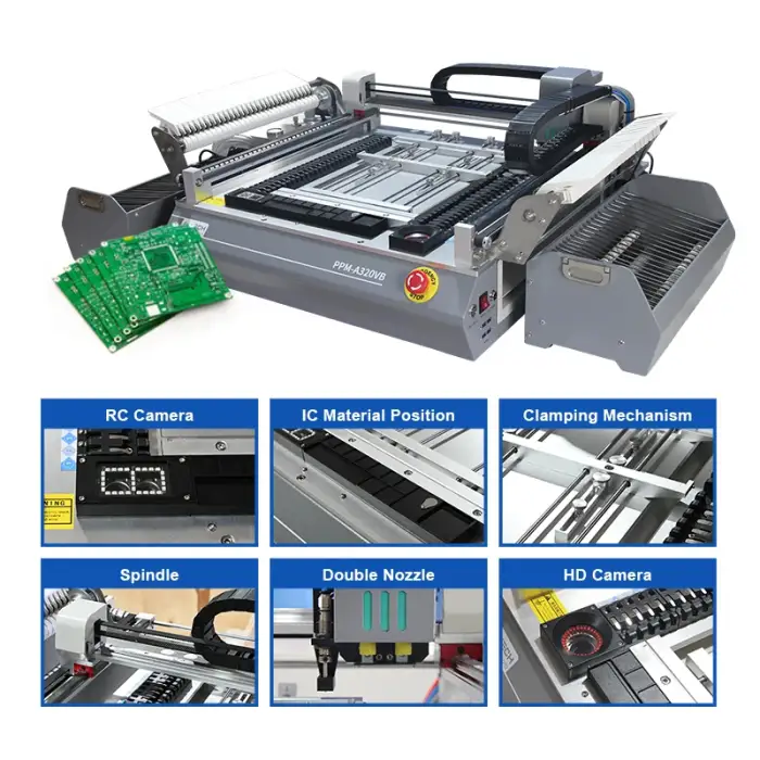 Smt Production Line Pick And Place Assemble Machine Desktop Chips Mounter Automatic Led Pick And Place Machine Smd With 4 Camera