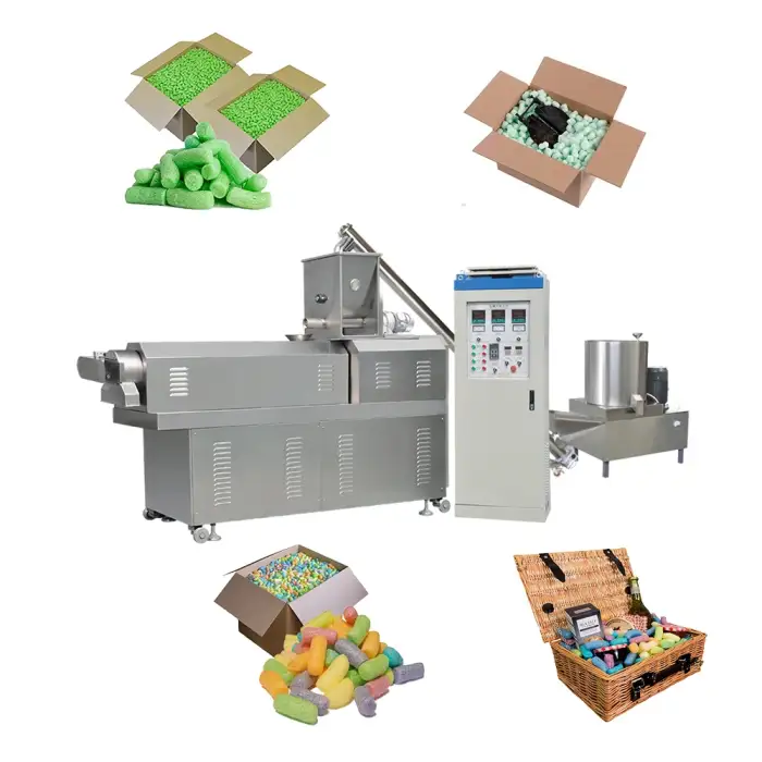 Environmentally friendly water soluble degradable packaging particles machine