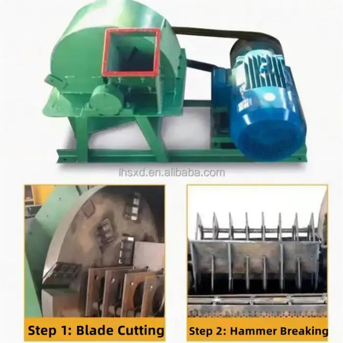 Large wood shredder dry and wet dual-use branches wood sawdust bamboo straw mushroom wood shredder