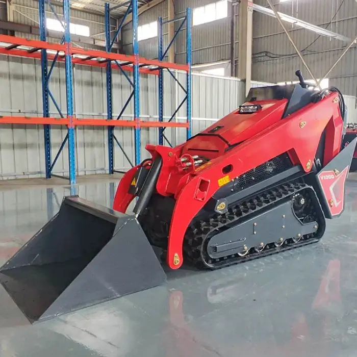 Derette V1000 Ultra-narrow body Imported Kubota diesel engine Closed hydraulic system mini skid steer loader