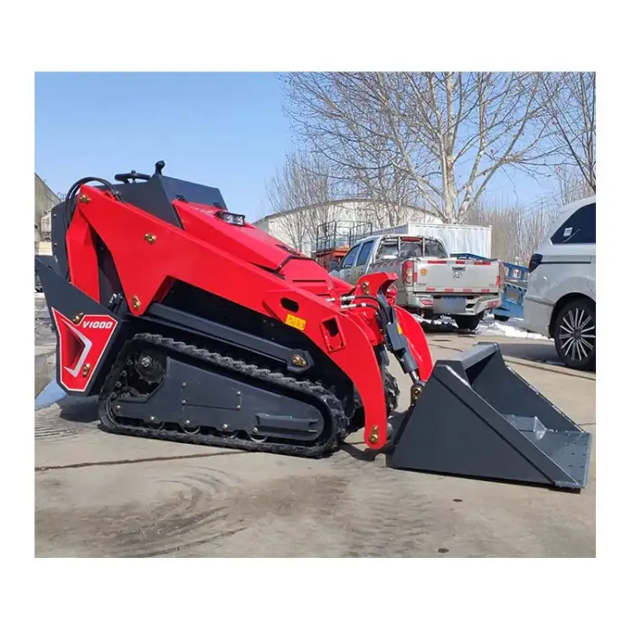 Derette V1000 Ultra-narrow body Imported Kubota diesel engine Closed hydraulic system mini skid steer loader