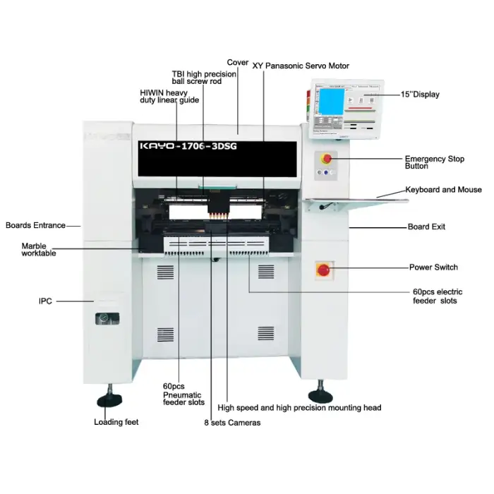 Full Automatic SMT Electronics Production Machinery pick and place machine