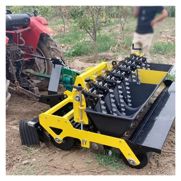 Small Agriculture Machinery Powder Rows Tractor Garlic Seed Seeder Planter Garlic Processing Planting Sowing Machine 5 Row 8 10