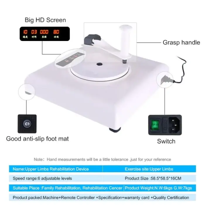 Electric Medical Stroke Physical Therapy  Function Device Hand Exercise Machine Arm Rehabilitation Device with Holder