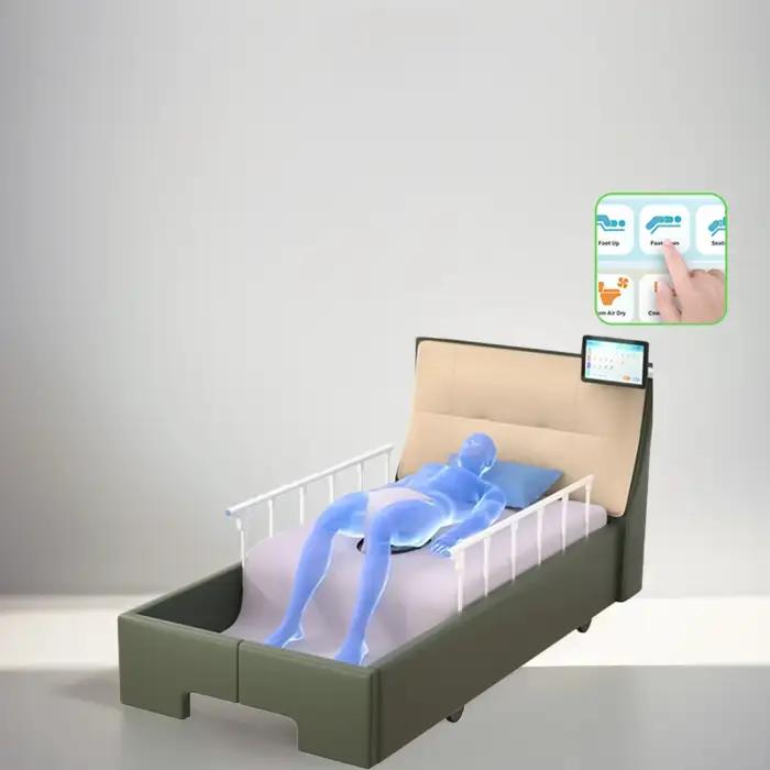 Deluxe intelligent bed featuring automatic backrest angle control and automatic air supply for personalized elderly care