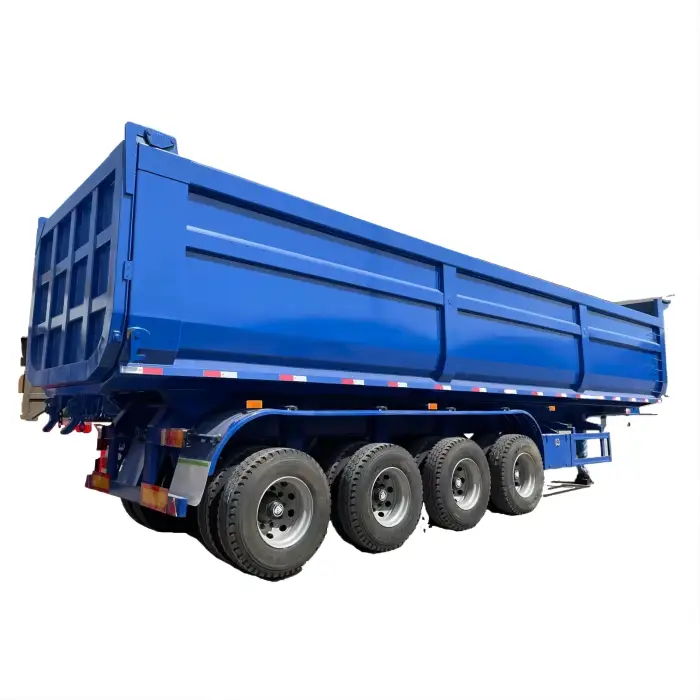 4 Axles 80 Ton U-Shape End dump trailers  Dump Truck Trailers 45cbm Tipper Semi Trailer with hydraulic cylinder